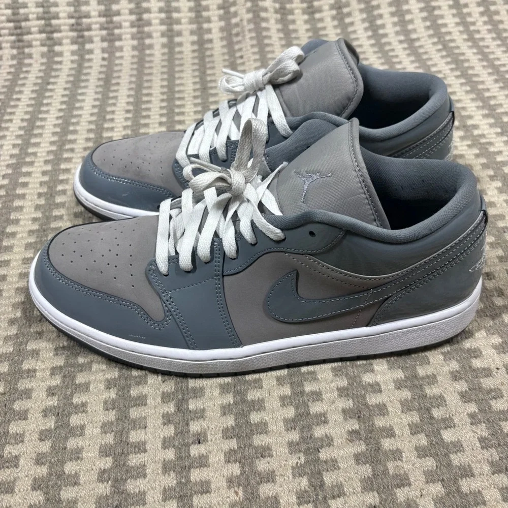 Jordan 1 Low Cool Grey Patent Leather Mens Sneakers HF3148-011 Size 11.5